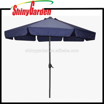 Guarda-chuva de praia de dobramento do jardim ao ar livre elegante de 3M com aleta